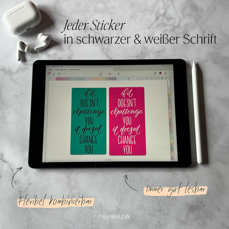 Color Changing Goodnotes Sticker | Motivationssprüche
