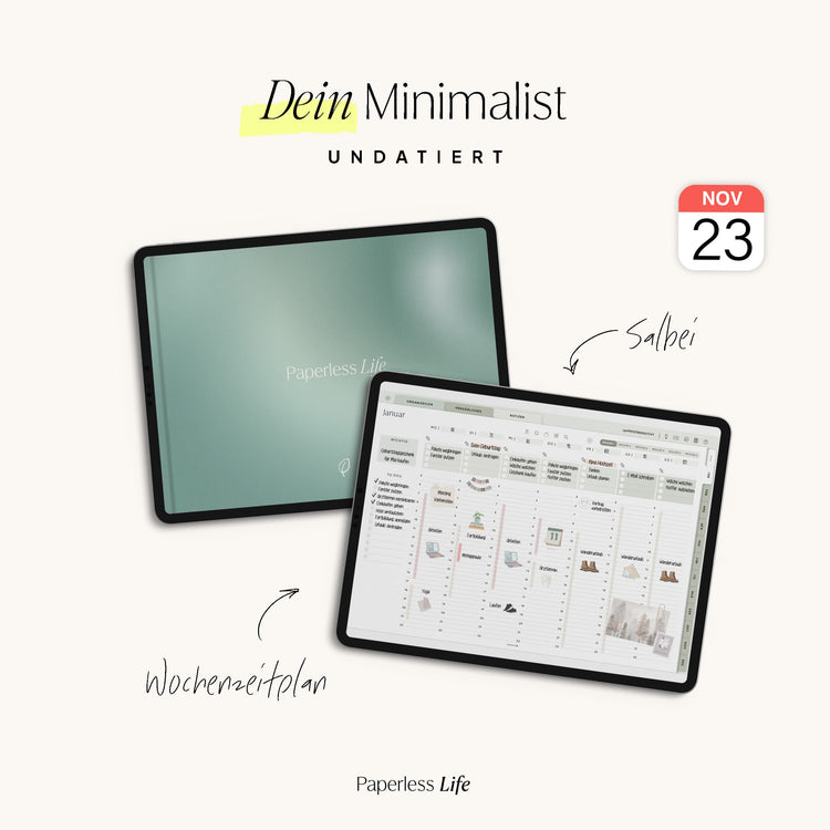 Undatierter Digitaler Planer I für Goodnotes u.v.m. I der Minimalist