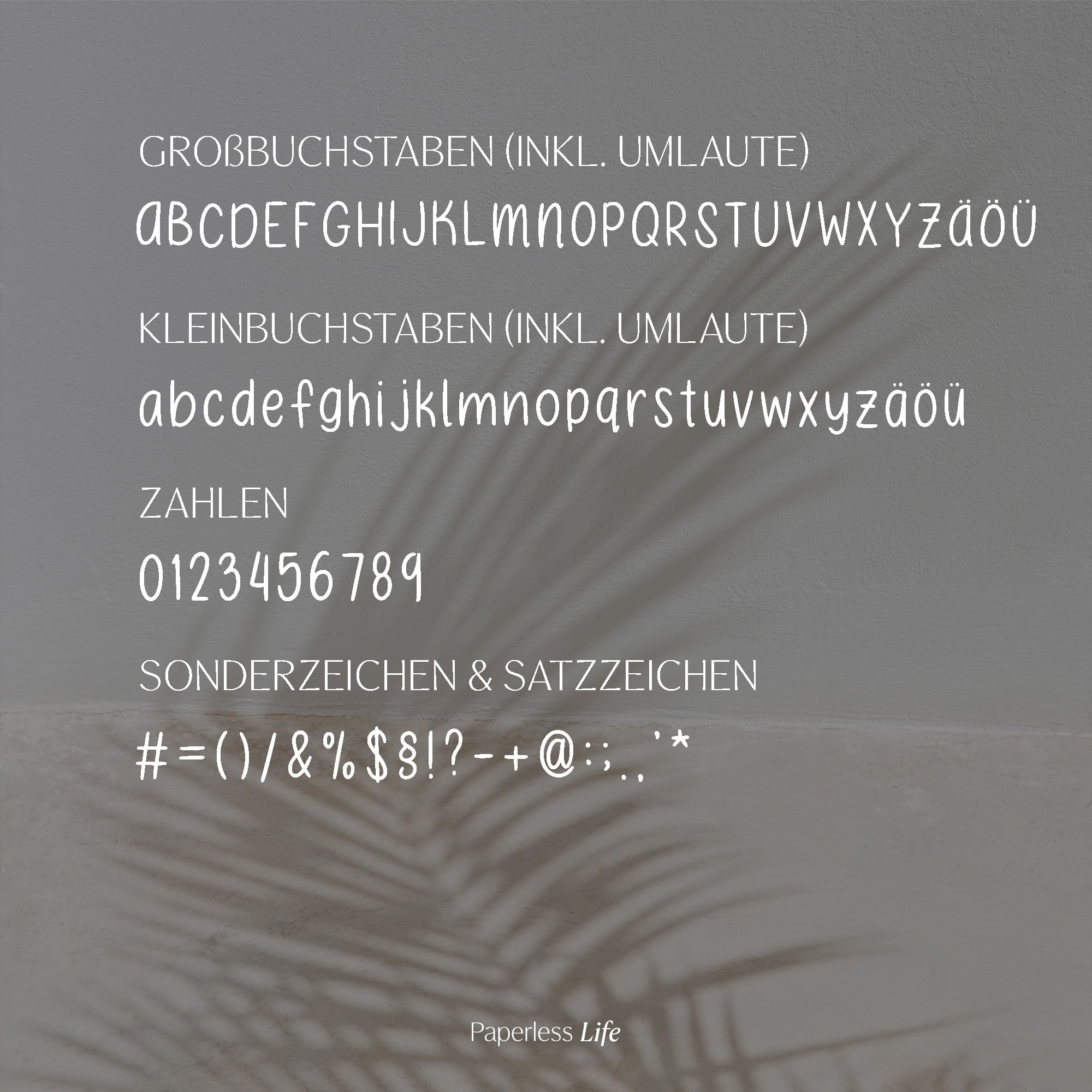 Schriftart "Paperless"