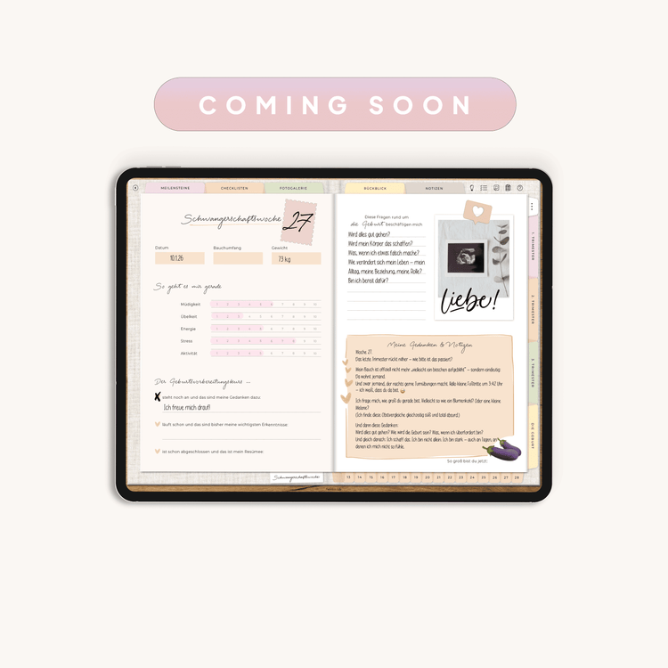 Digitales Schwangerschaftstagebuch | Coming Soon