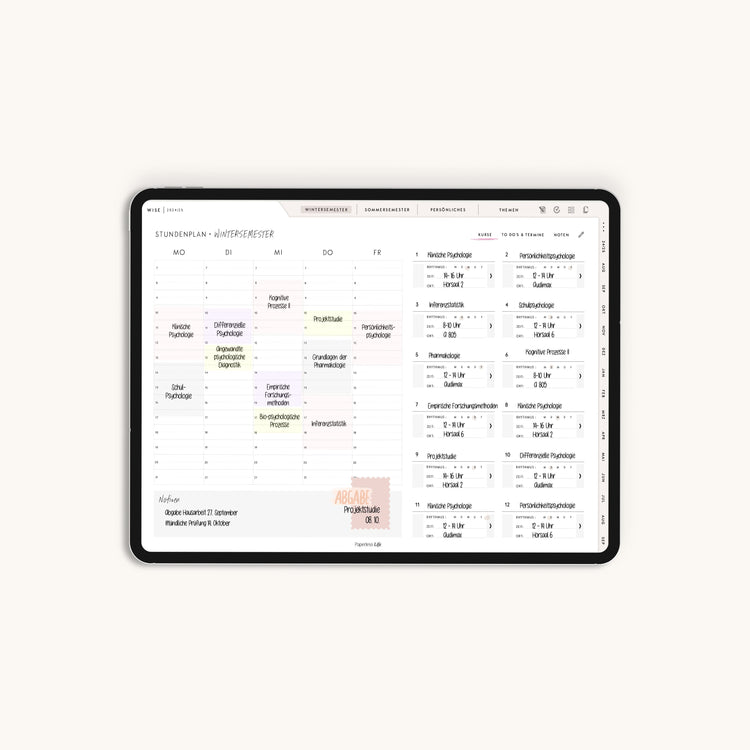 Digitaler Studienplaner 2024/25 "Study-Buddy"