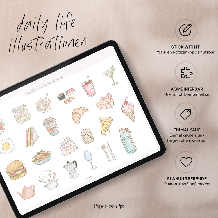 Digitale Sticker | Pastel Life Illustrations