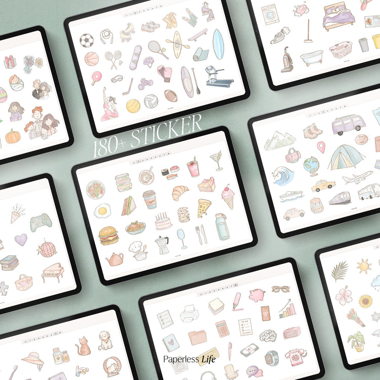 Digitale Sticker | Pastel Life Illustrations