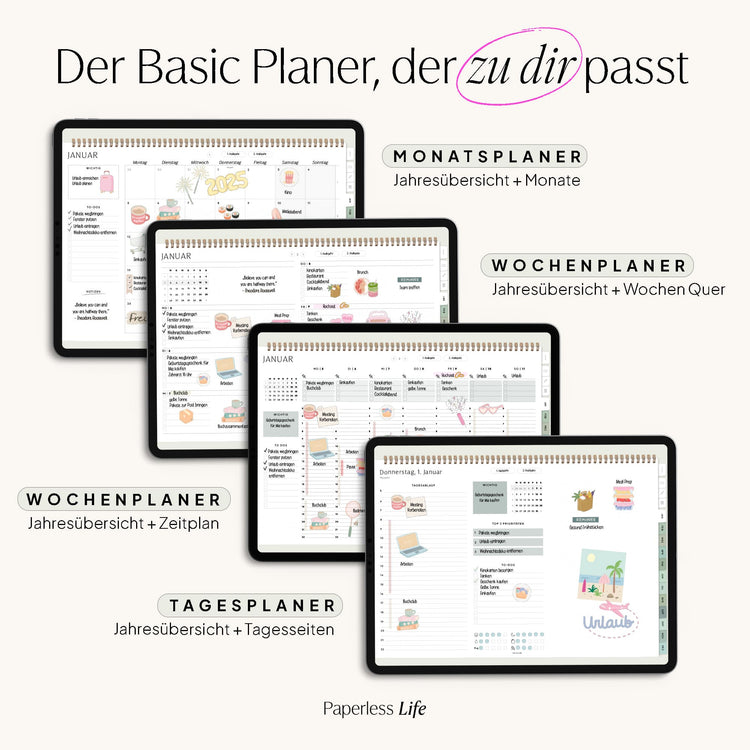 Digital monthly planner 2025