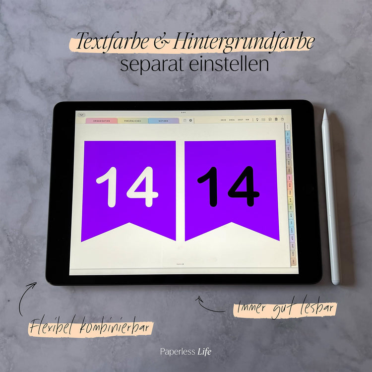 Color Changing Goodnotes Sticker | Zahlen