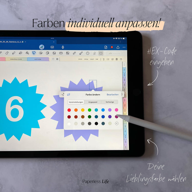 Color Changing Goodnotes Sticker | Zahlen