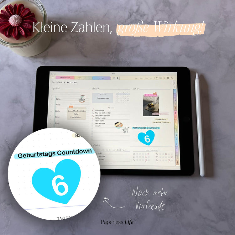 Color Changing Goodnotes Sticker | Zahlen