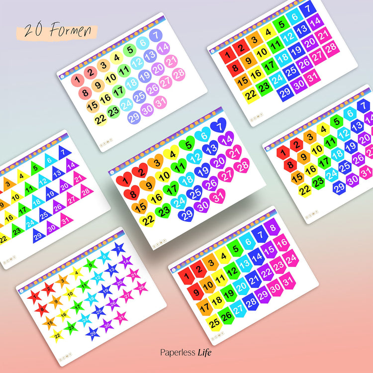 Color Changing Goodnotes Sticker | Zahlen