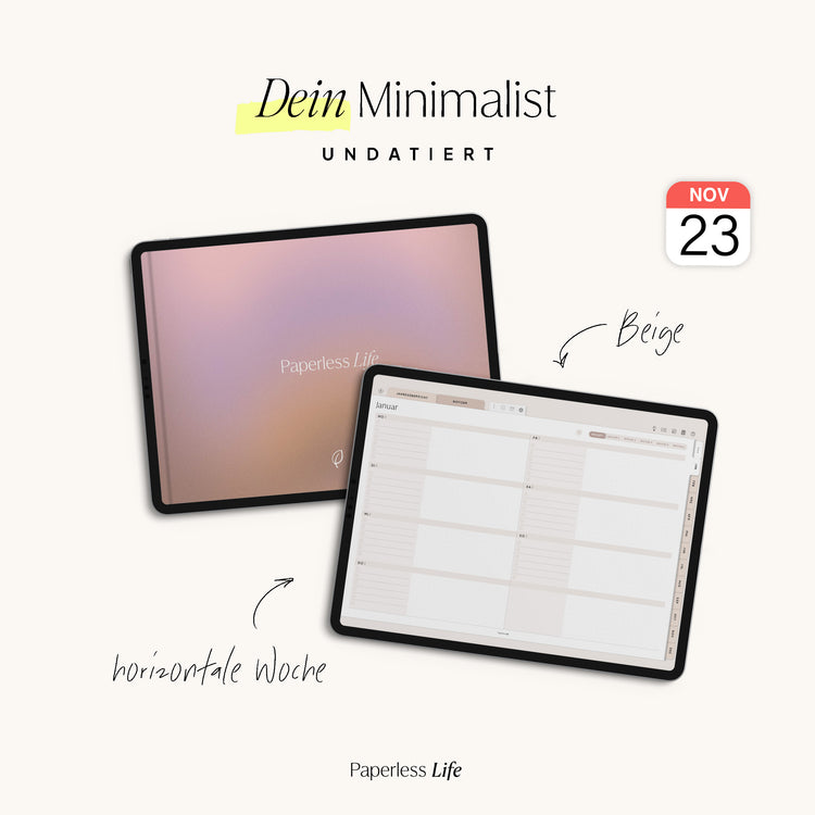 Undatierter Digitaler Planer I für Goodnotes u.v.m. I der Minimalist