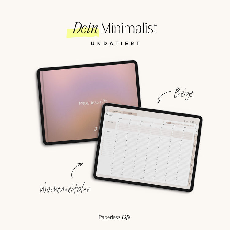 Undatierter Digitaler Planer I für Goodnotes u.v.m. I der Minimalist