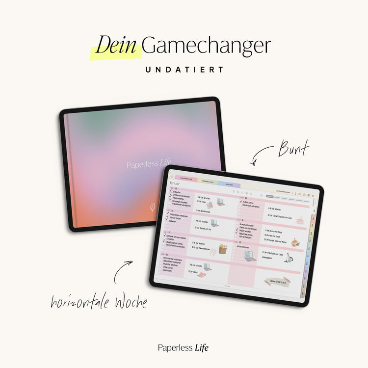 Undatierter Digitaler Planer I für Goodnotes u.v.m. I der Gamechanger
