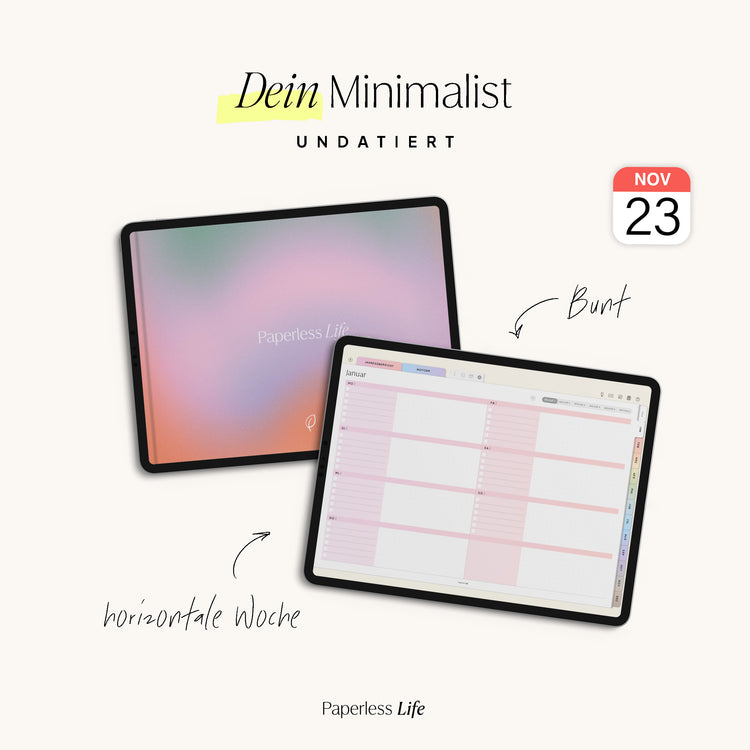 Undatierter Digitaler Planer I für Goodnotes u.v.m. I der Minimalist