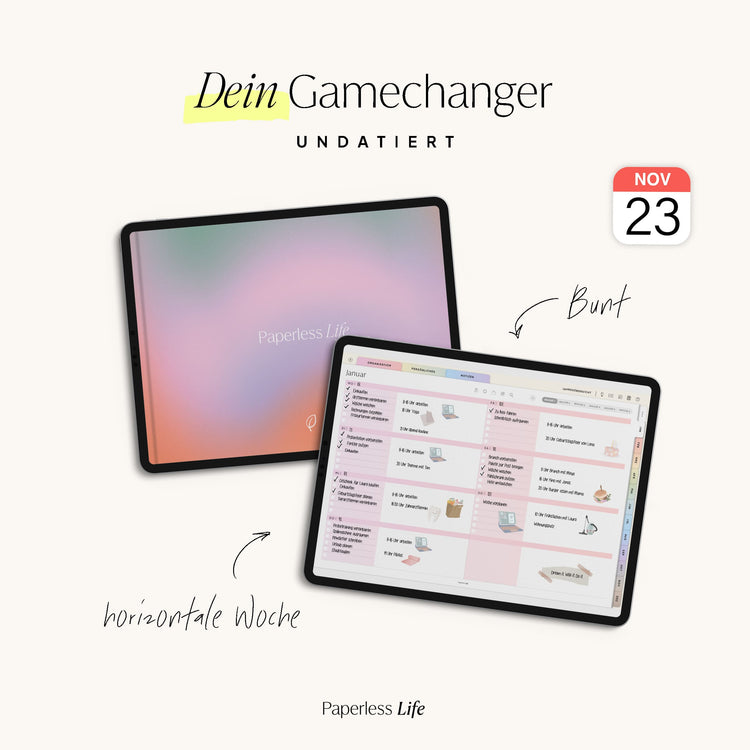 Undatierter Digitaler Planer I für Goodnotes u.v.m. I der Gamechanger