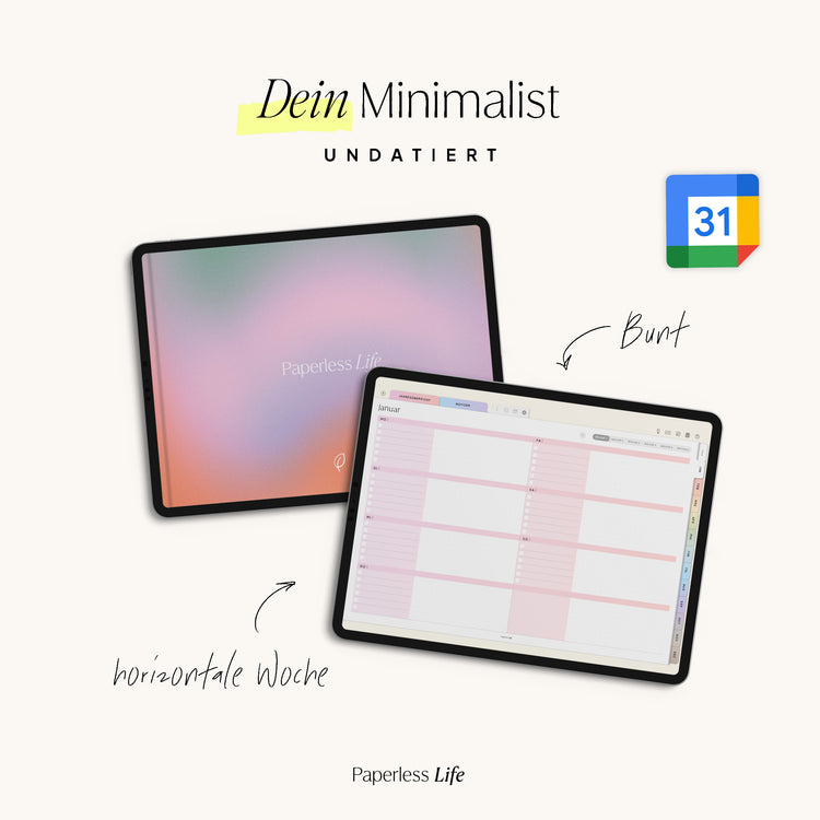 Undatierter Digitaler Planer I für Goodnotes u.v.m. I der Minimalist