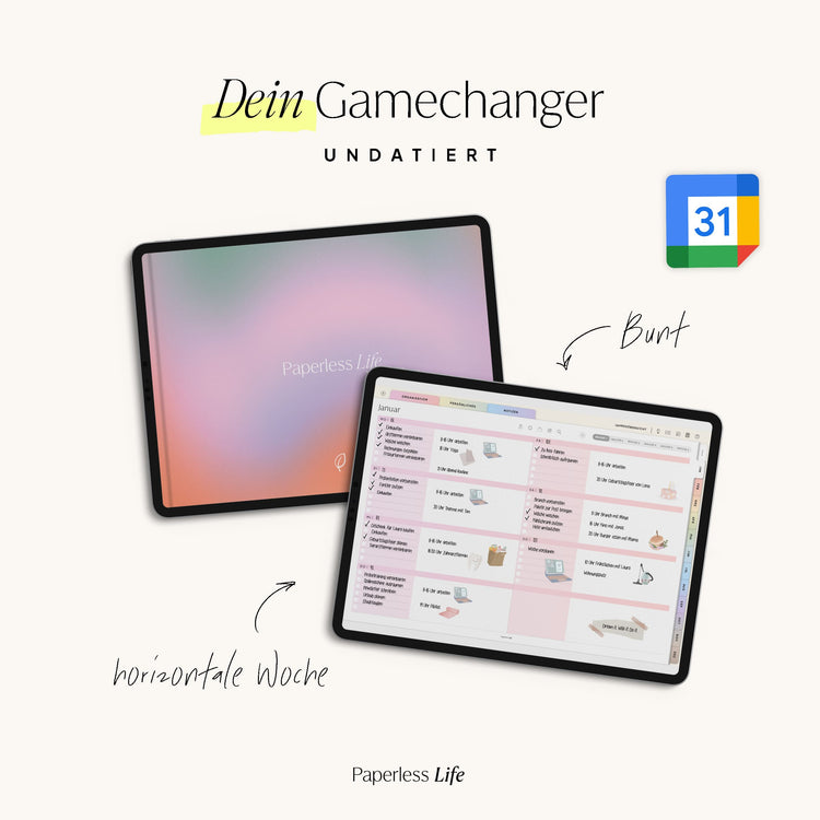 Undatierter Digitaler Planer I für Goodnotes u.v.m. I der Gamechanger