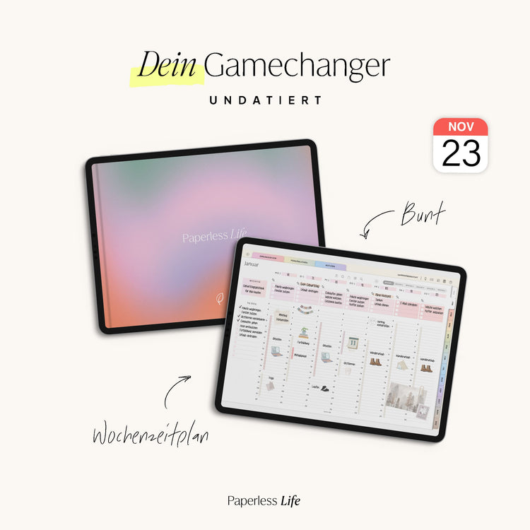 Undatierter Digitaler Planer I für Goodnotes u.v.m. I der Gamechanger