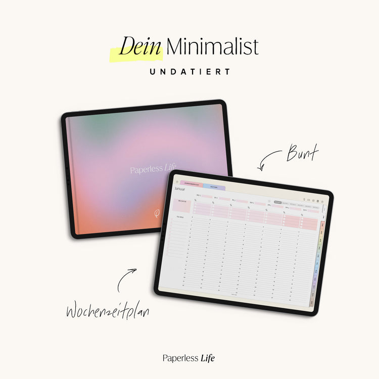 Undatierter Digitaler Planer I für Goodnotes u.v.m. I der Minimalist