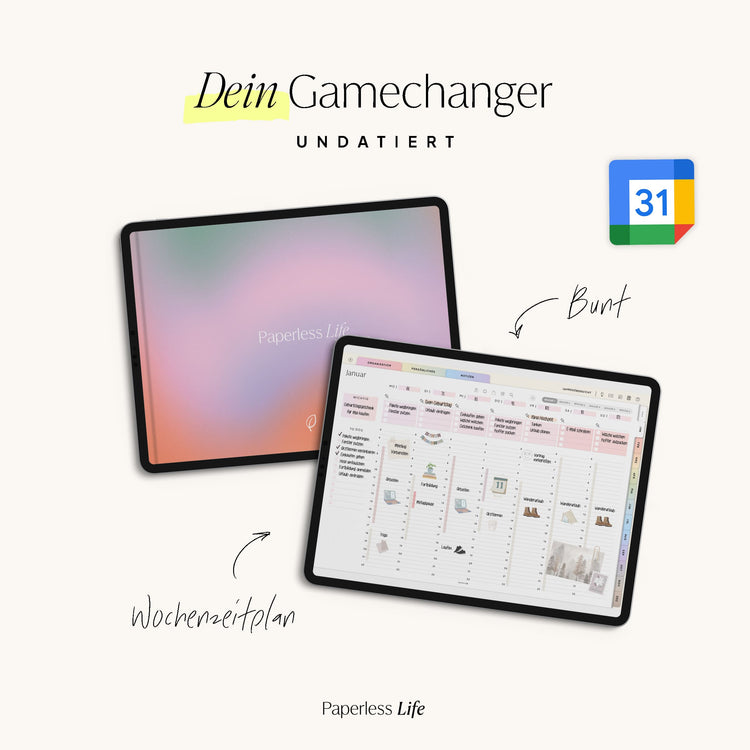 Undatierter Digitaler Planer I für Goodnotes u.v.m. I der Gamechanger