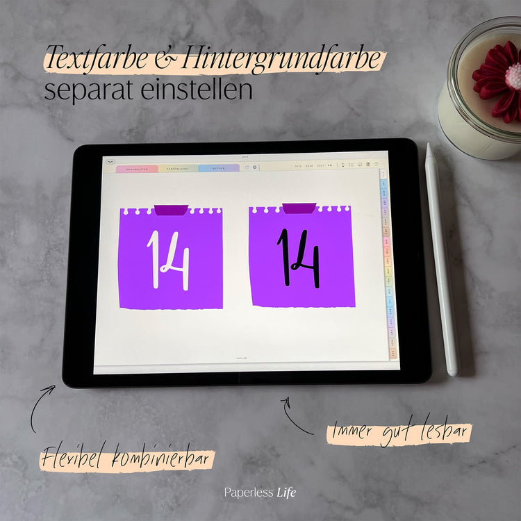 Color Changing Goodnotes Sticker | Zahlen