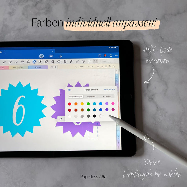 Color Changing Goodnotes Sticker | Zahlen