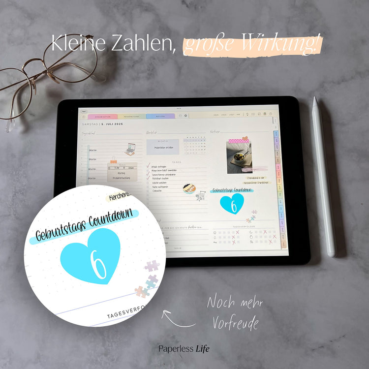 Color Changing Goodnotes Sticker | Zahlen