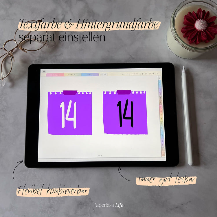 Color Changing Goodnotes Sticker | Zahlen