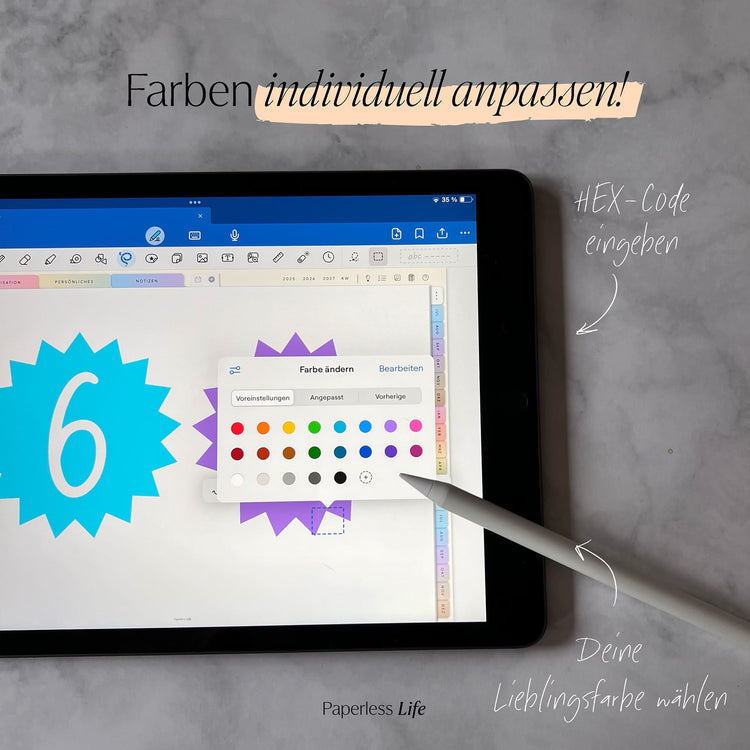 Color Changing Goodnotes Sticker | Zahlen