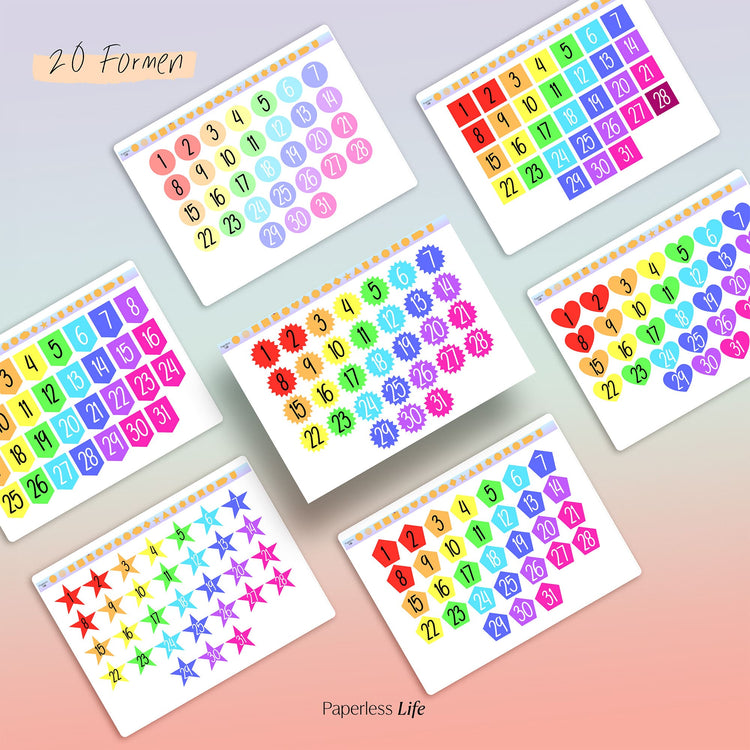 Color Changing Goodnotes Sticker | Zahlen