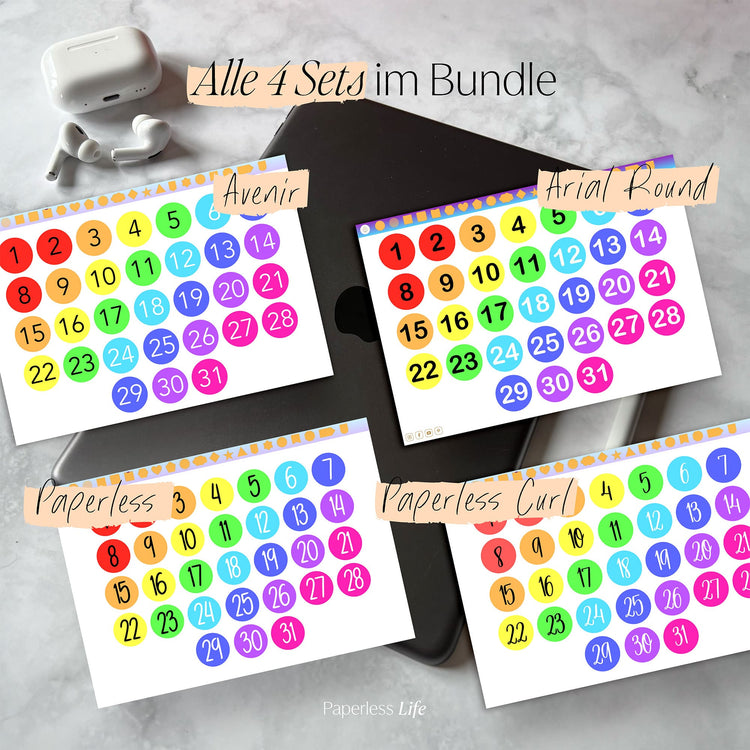Color Changing Goodnotes Sticker | Zahlen