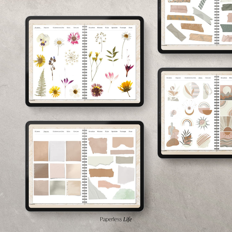 250+ Digital Stickers | Mood Board for Goodnotes and much more