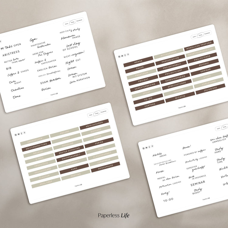Digitale Sticker | Study Aesthetic