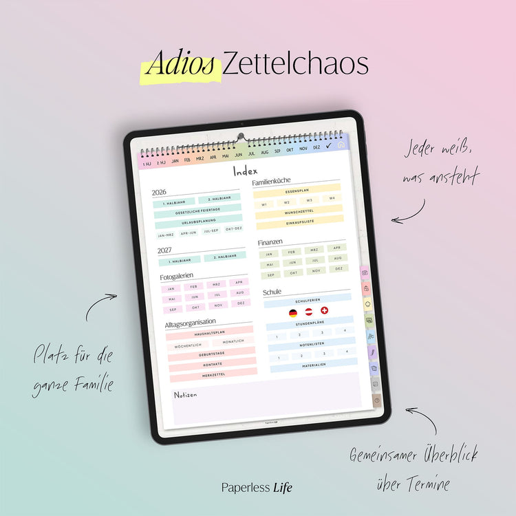 Digitaler Familienplaner 2026 | Wandkalender