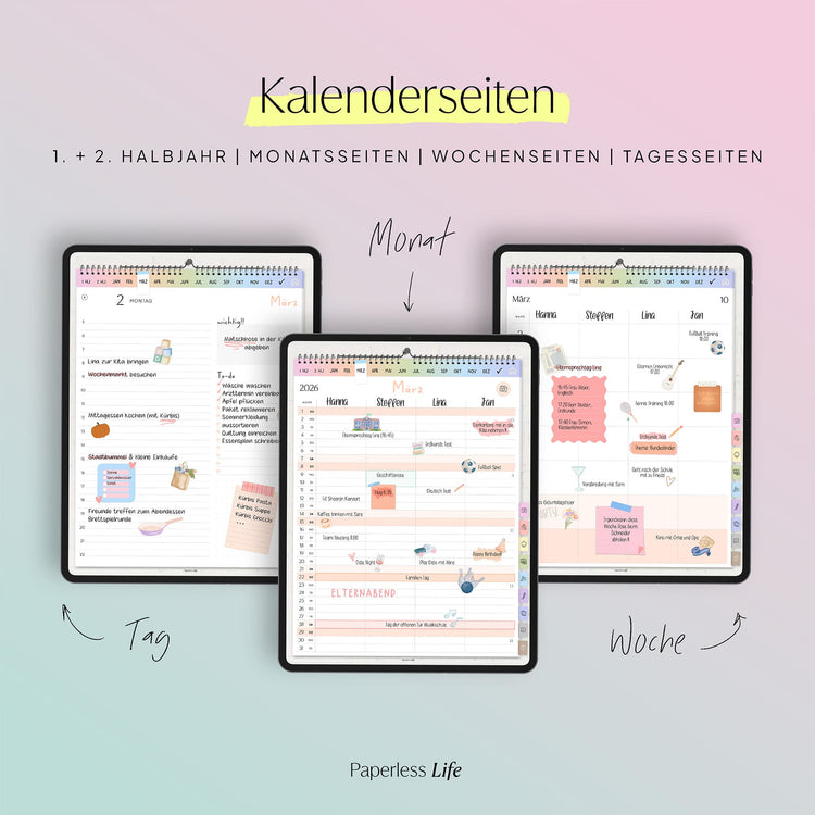 Digitaler Familienplaner 2026 | Wandkalender