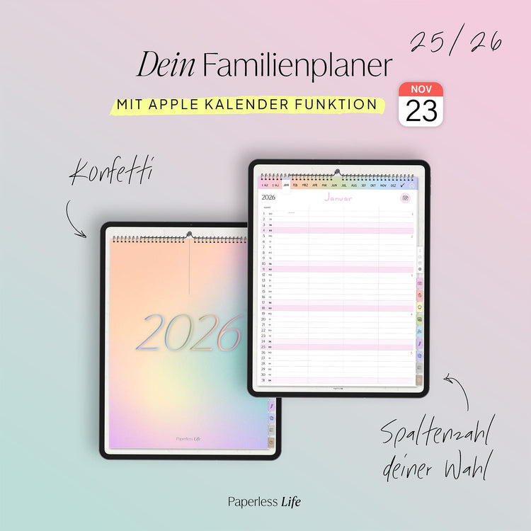 Digitaler Familienplaner 2026 | Wandkalender