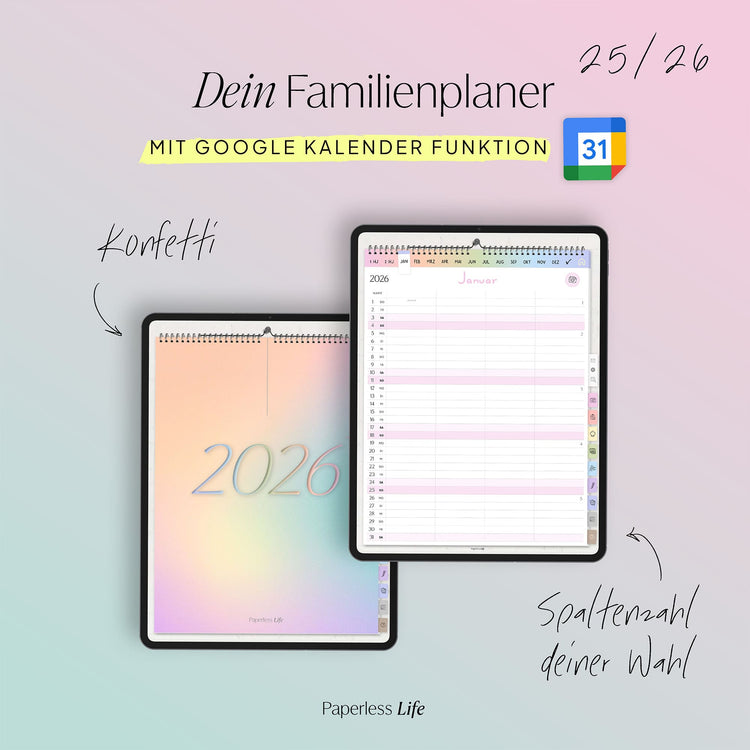 Digitaler Familienplaner 2026 | Wandkalender