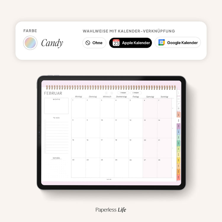 Digital monthly planner 2025