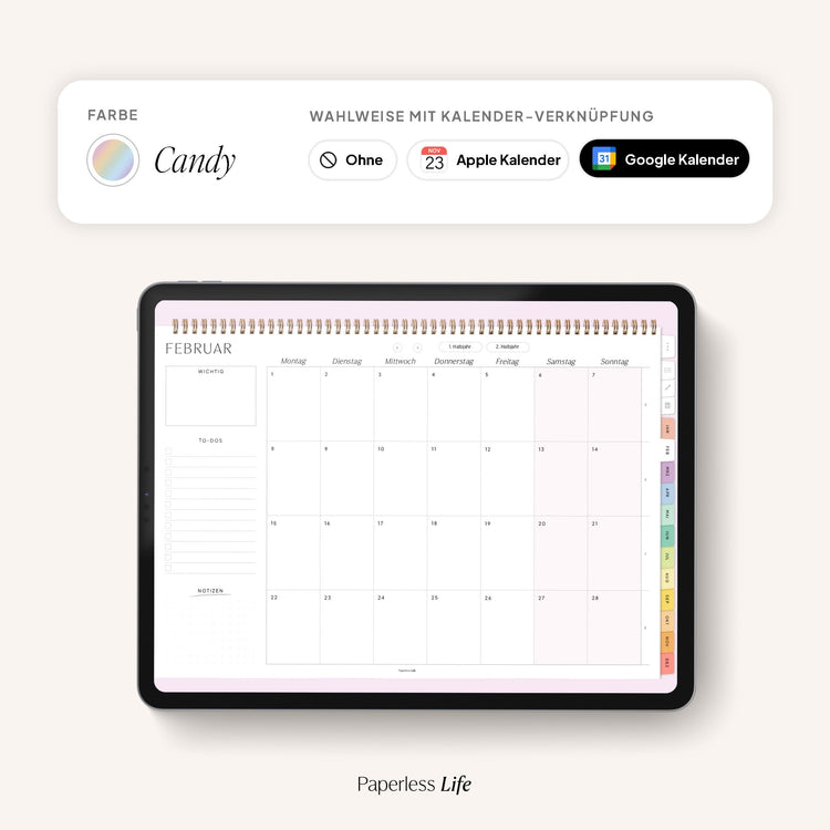 Digital monthly planner 2025