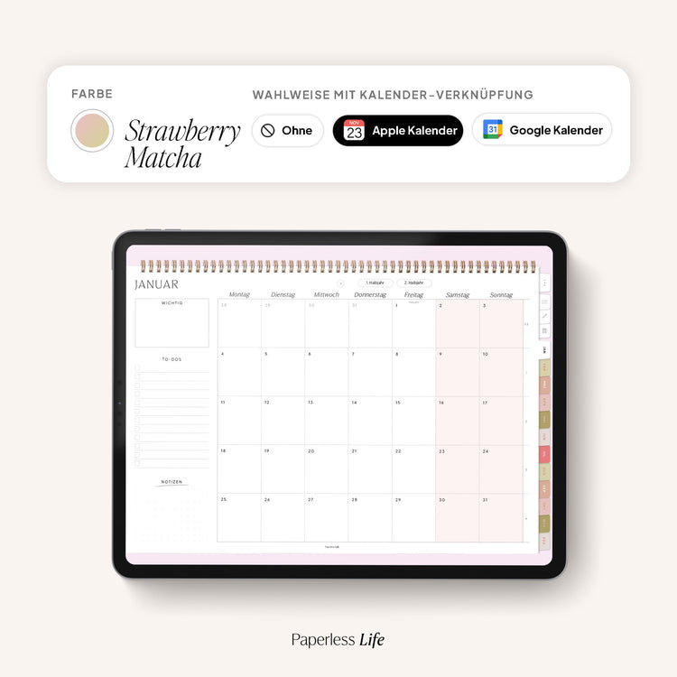 Digital monthly planner 2025
