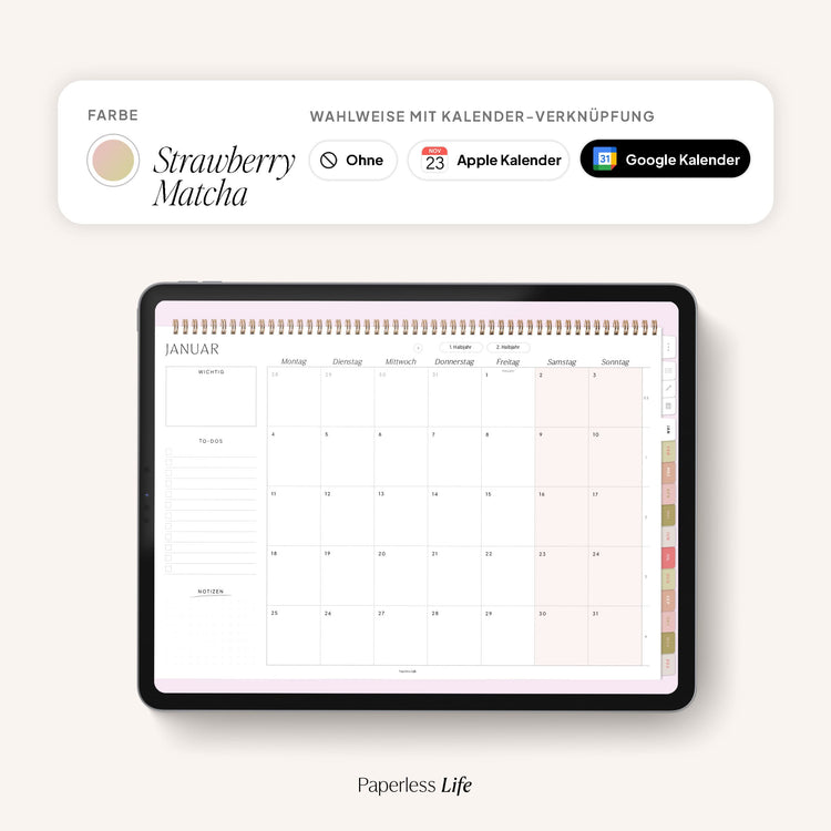 Digital monthly planner 2025