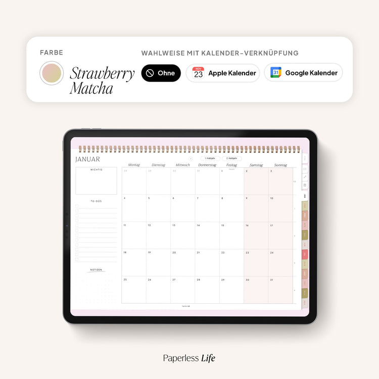 Digital monthly planner 2025