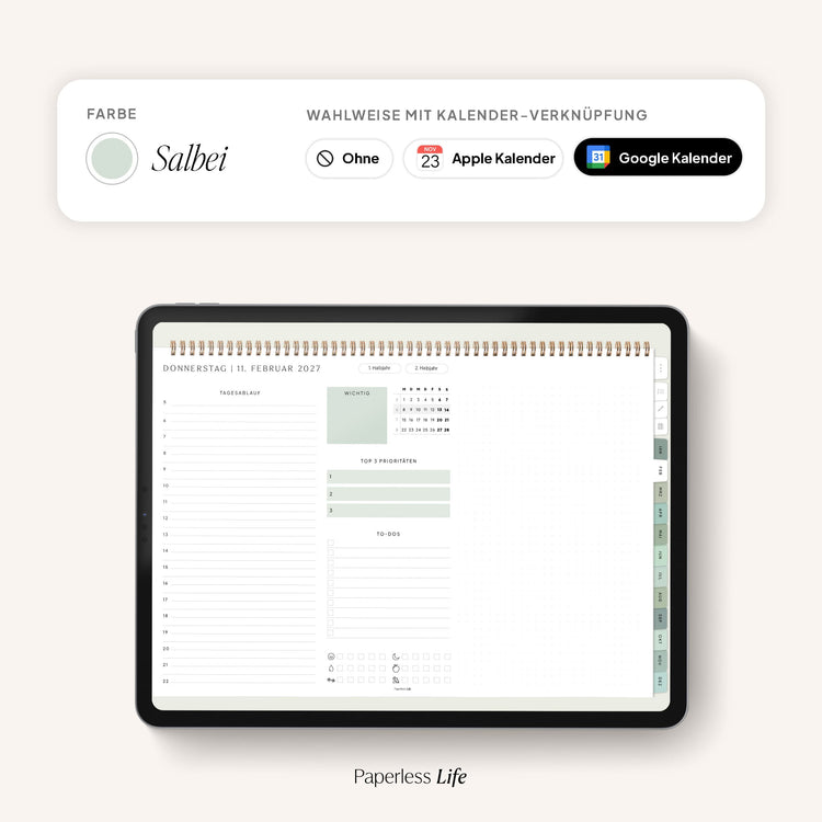 Digitaler Tagesplaner 2027 | Paperless Basics