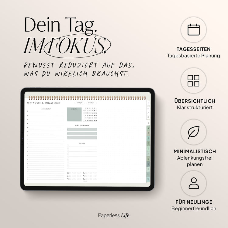 Digitaler Tagesplaner 2027 | Paperless Basics