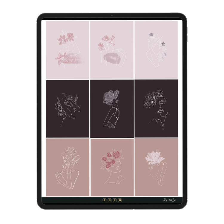 Digitale Sticker | Floral Beige