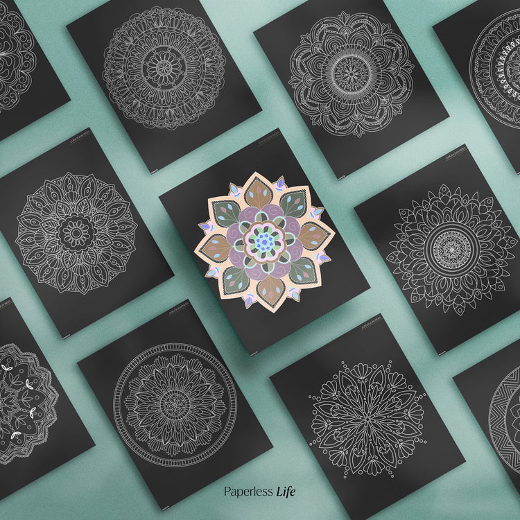 Digitales Malbuch - Mandala Black Edition