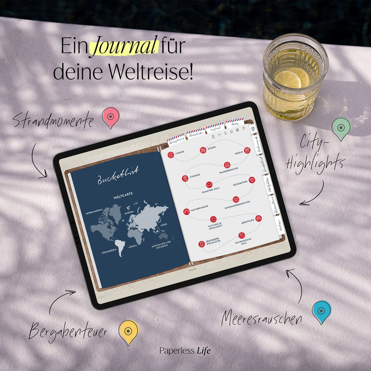 Das Weltreisetagebuch | Für 6 Monate oder 365 Tage