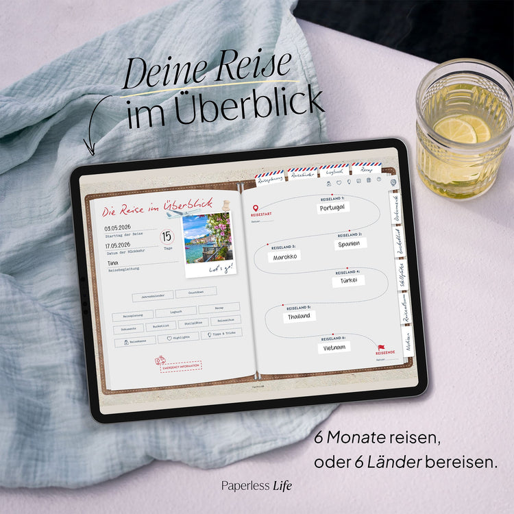 Das Weltreisetagebuch | Für 6 Monate oder 365 Tage