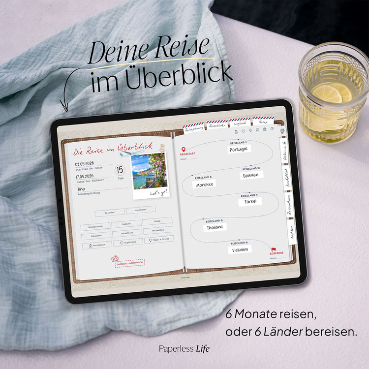 Das Weltreisetagebuch | Für 6 Monate oder 365 Tage