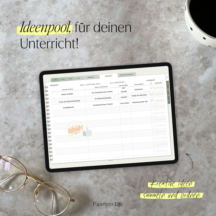 Digitales Notizbuch für den begleitenden Unterricht