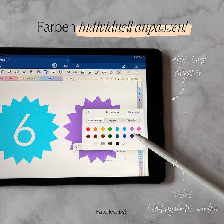 Color Changing Goodnotes Sticker | Zahlen