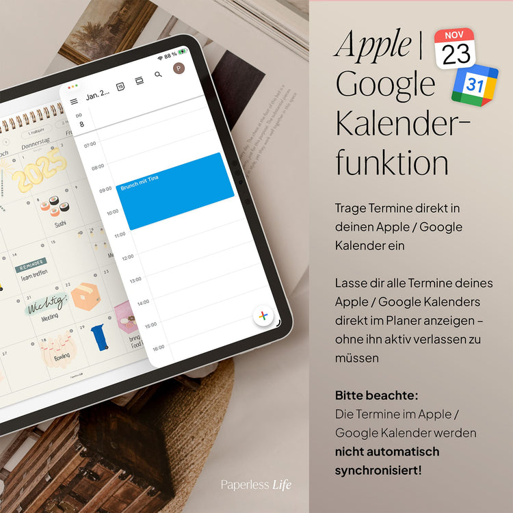 Digital monthly planner 2025